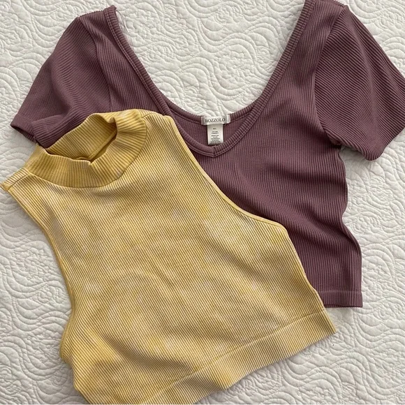Aeropostale and Bozzolo Ribbed Cropped Top Bundle Size M - Picture 1 of 16